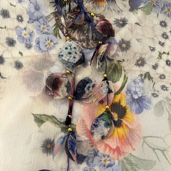 ZIMMERMAN SIZE 2-WOMEN'S TAMA FLORAL BALLOON-SLEEVE BLOUSE IN PURPLE PANSY PRINT - Picture 5 of 12